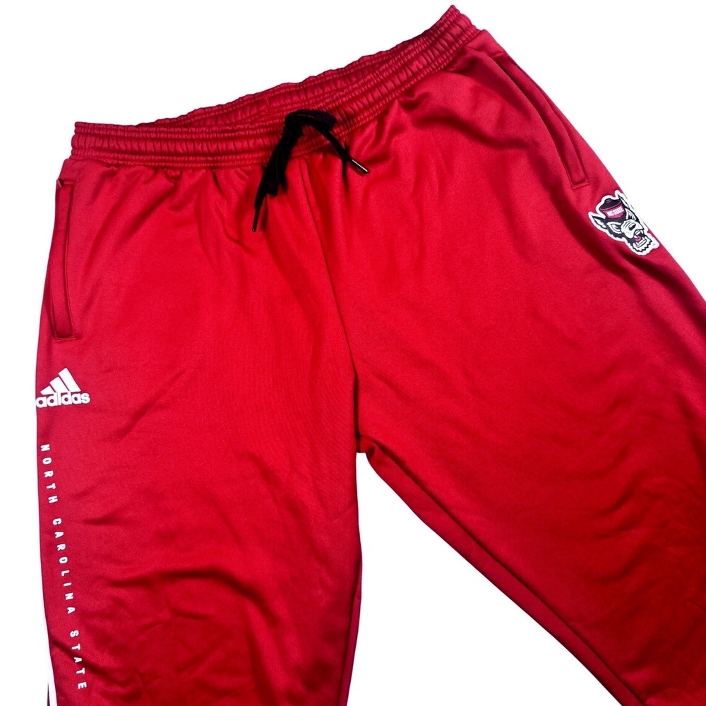 Adidas Aeroready NC State Wolfpack Team Track Pants Mens XL Red Fleece Lined